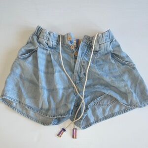 We The Free Light Blue Jean Shorts with Rope Tie